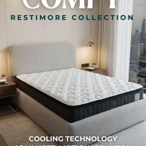Comfy Mattress – Cooling Medium Soft Bonnell Spring Mattress in Dubai | Motion Control & Back Support | 32cm Restimore Collection