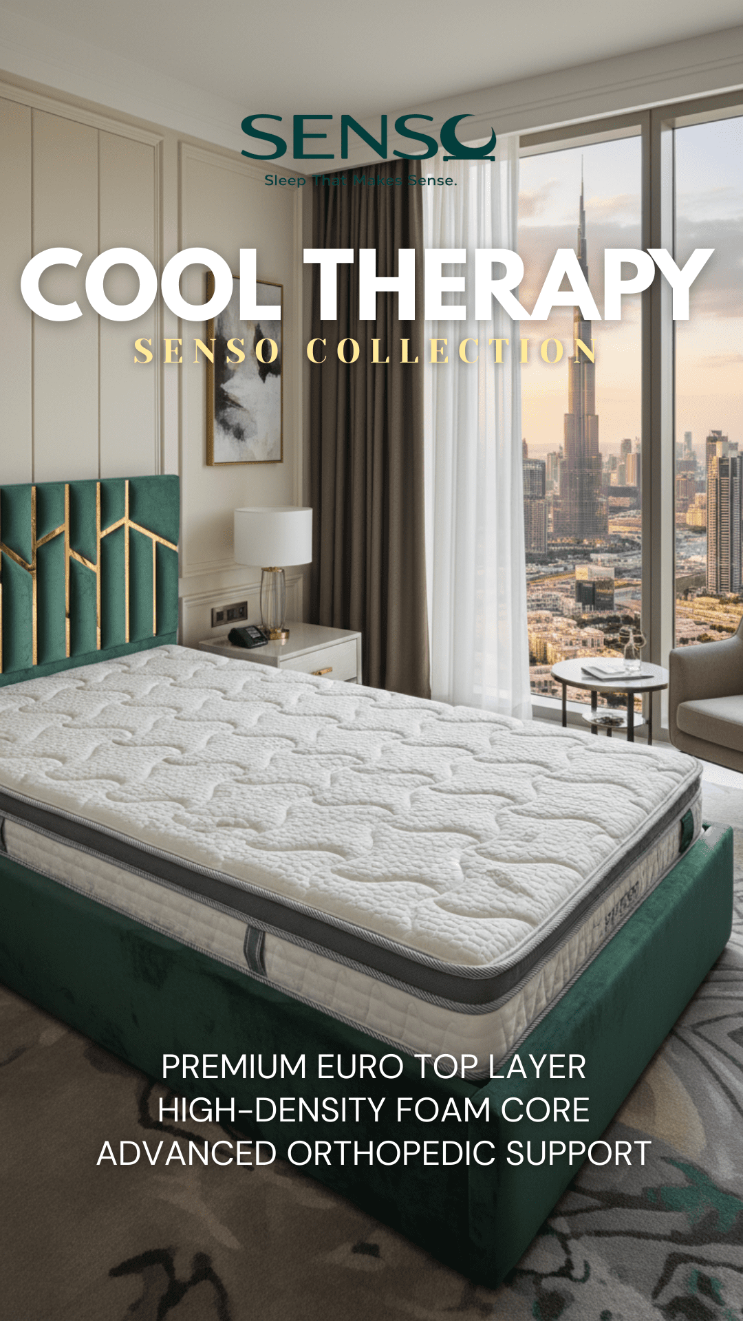 Cool Therapy Mattress – Firm Orthopedic All Foam Cooling Mattress in Dubai | Euro Top | 22cm | Senso Collection